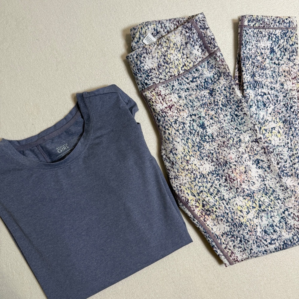 Athleta Girl Active Set Top and Leggings Athletic Wear Purple Extra Large XL‎